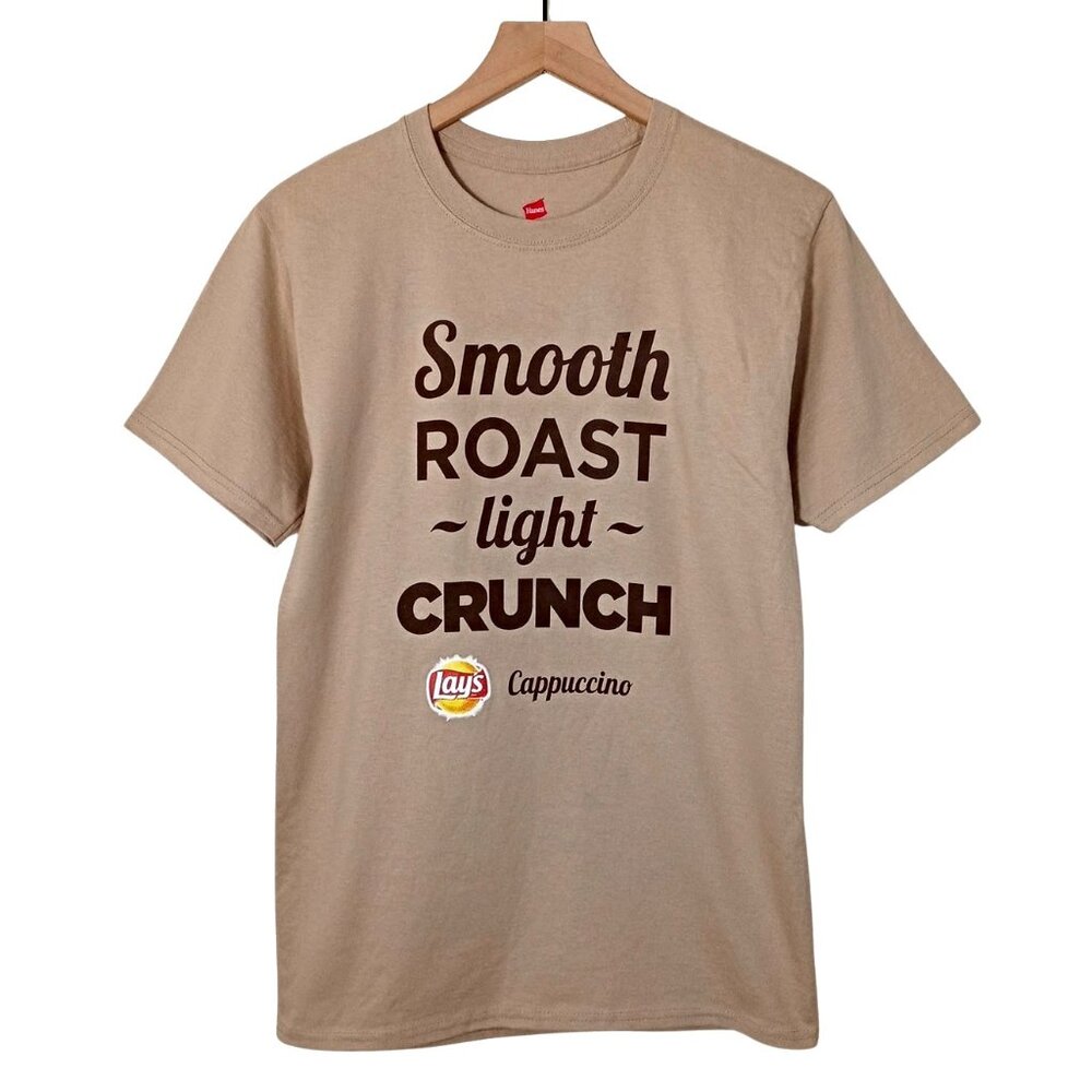 Lay's Potato Chips Promotional T Shirt Tan Cotton DO US A FLAVOR Unisex Size S